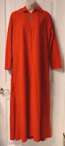 Vintage 60s thin fleece long maxi house dress (USA) check measurements (flaw!!!) - Picture 1 of 5