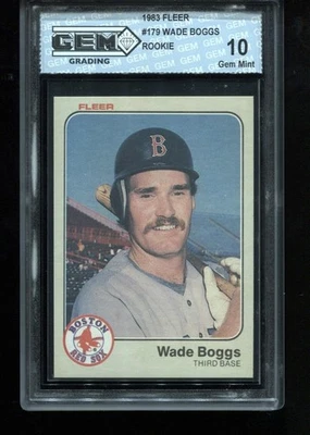 Tarjeta de novato Wade Boggs 1983 Fleer #179 RC HOF MLB Red Sox gema como nueva 10 Foto 1 de 2