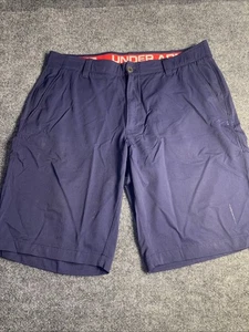 Pantalones Cortos Under Armour Ropa Activa Hombres 36 Púrpura Sólido Bolsillo Bordado Logo - Imagen 1 de 6