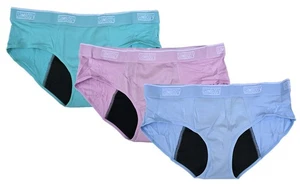 Period Pants 3 pack Knickers Leakproof Menstrual Underwear Size 8-16 S-XL - Picture 1 of 11