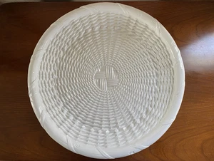 Tiffany And Co Made in Italy 15" Round Basket Weave Platter Bowl - Foto 1 di 10