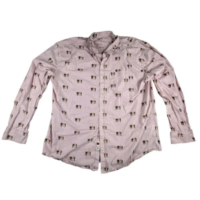 Marc Ecko Mens XXL Pink Gingham Pattern Button Down Shirt People Long Sleeve - Image 1 of 4