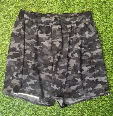 Pantalones Cortos Lululemon Surge Para Hombre S Negro Camuflaje 6” Forrados Gimnasio Atlético Correr Activo Foto 1 de 4