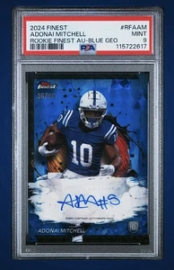Adonai Mitchell Rookie Auto 2024 Topps Blue Refractor /99 Indianapolis Colts PSA - Bild 1 von 2