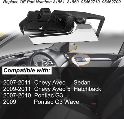 Juego de 2 manijas interiores de puerta nuevas para Chevrolet Aveo 2007-2011 2009-2011 EE. UU. Foto 1 de 4