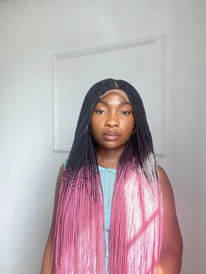 Peruca Box Braids, Box Braids, Peruca de trança frontal, Peruca de trança, CornrowBraids - Imagem 1 de 4