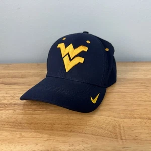 Nike West Virginia Mountaineers Aero True Fitted OSFM Baseball Hat Cap Navy Blue - Picture 1 of 6