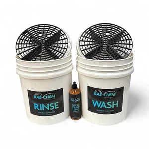 2x Auto Rae-Chem Twin Bucket Wash Kit + 500ml Spiced Citrus Glow Shampoo - Picture 1 of 1
