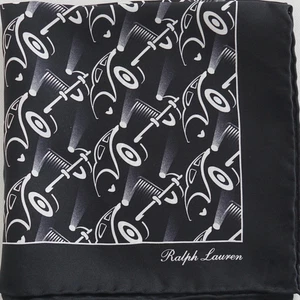 RALPH LAUREN PURPLE LABEL *RETRO CARS* Print Einstecktuch Pochette Taschentuch - Bild 1 von 5