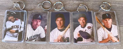 Lot Of 5 Arizona Diamondbacks Picture Keychains Randy Johnson Luis Gonzales Lamb - Image 1 of 4
