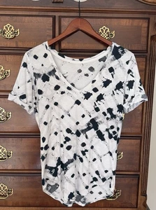 Lululemon Shirt SIZE 6 Love Tee II Ghost Weave White Black Pima Cotton Shirt - Picture 1 of 4