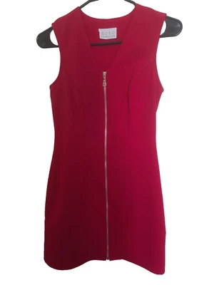 XOXO Mini Vestido Rojo Cremallera Frontal Sin Mangas Vaina, Pequeño, Vestido de Fiesta Ajustado Foto 1 de 4