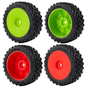 4-teiliges Kunststoffrad Gummi Reifen Set für 1/18 ARRMA Typhon Grom Serie Upgrade Teil - Bild 1 von 16