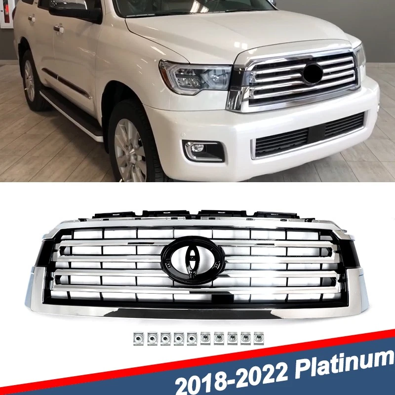 For 2018-2022 Toyota Sequoia Platinum TRD Sport Chrome Front Bumper Grille New Foto 1 de 4