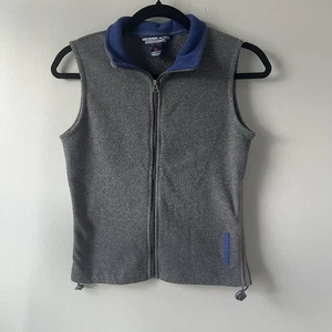 Abercrombie & Fitch gilet donna grigio con accenti blu anni 90, taglia small - Foto 1 di 11