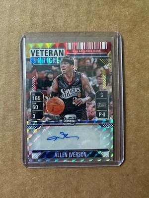 2024-25 Mosaic Contenders Optic VT-IVE Allen Iverson Veteran Ticket Auto 76ers - Image 1 of 2