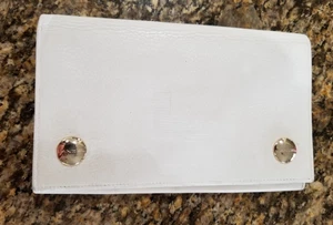 Vintage Lancel Made In Paris Weiß Leder Rechteckig Geldbörse Clutch - Bild 1 von 8