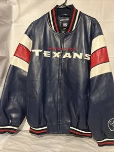 Houston Texans Officially Licensed NFL Varsity Leather Jacket Men’s XLG Preowned - Bild 1 von 24