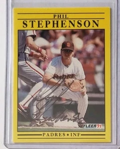 1991 Fleer #545 Phil Stephenson San Diego Padres signed Autogramm - Bild 1 von 2