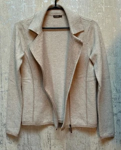 J.McLaughlin 100% Kaschmir Fischgrät Reißverschluss Jacke - Beige / Hellbraun - Größe XS - Bild 1 von 9