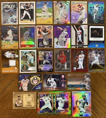 (24) TARJETAS RELIQUIA REFRACTOR STARBURST CORTE DE BÉISBOL/ESTRELLA SP AÑOS 90-00 BONOS LEER Foto 1 de 4