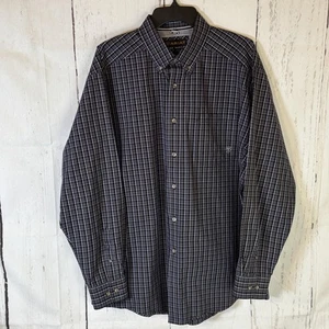 Camisa Ariat Pro Series Para Hombres XL Negra Púrpura A Cuadros Abotonada Ropa de Trabajo Occidental - Imagen 1 de 11