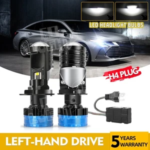 2X H4 Hi/Lo Headlight Bi-LED Projector Lens High 200W 40000LM Upgrade Bulbs LHD - Foto 1 di 13