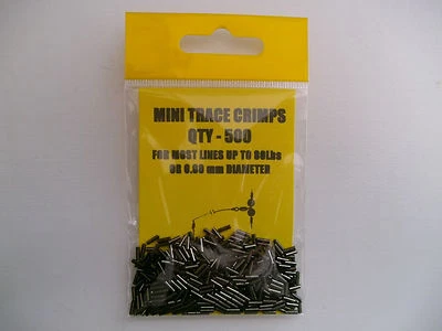 CJT HECHT / MEERESANGELN: 500 x MINI TRACE CRIMPS 5mm LANG x O,80mm BOHRUNG