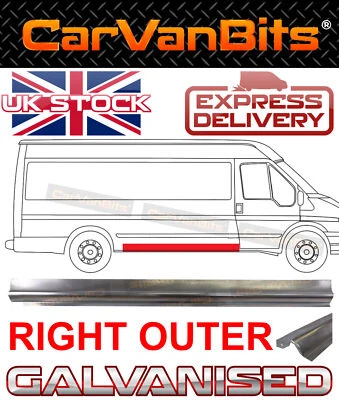 PARA FORD TRANSIT MK6 MK7 00-13 MWB LWB XLWB CUERPO DE REPARACIÓN ÓXIDO PANEL EXTERIOR SILL RI Foto 1 de 4