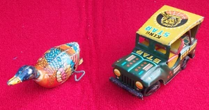 VINTAGE INAKITA TIN TOY  Goose WIND UP Japan  KING STAR JEEP TIN TOY JEEP  JAPAN - Picture 1 of 12