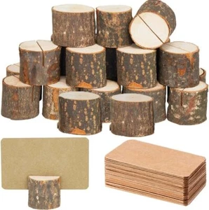 Wood Place Card Holders, 15Pcs Premium Rustic Table Number Holders and 30Pcs Kra - Picture 1 of 2