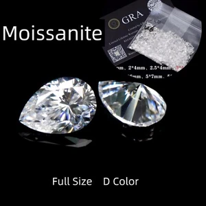 TODOS los tamaños corte pera moissanita blanco color D pase prueba de diamantes para anillo de joyería - Imagen 1 de 9