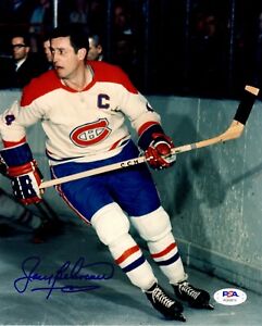 Jean Beliveau autographed signed 8x10 photo NHL Montreal Canadiens PSA COA 
