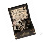 J. Scott London Brass Ship History Sextant with Hardwood Box. Vintage Solid A...