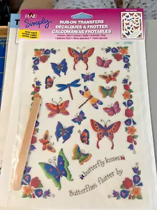 Plaid Simply Marke Rub-On Transfers - Schmetterlinge & Blumen - #57224 ButterflyKisses - Bild 1 von 1