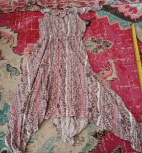 NWT NEW Art Class girls XL 14 16 long hanky trim pink floral dress tween boho - Picture 1 of 3