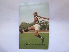 1965 MOBIL VFL FOOTY PHOTO CARD JOHN HENDERSON COLLINGWOOD PIES FOOTY CLUB    