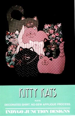 Kitty Kats Applique Shirt No-Sew Craft Pattern by Indygo Junction IJ516 - Image 1 of 2