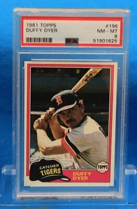 1981 TOPPS # 196 Duffy Dyer PSA 8 NM-MT # 51901625 DETROIT TIGERS !!! - Picture 1 of 2