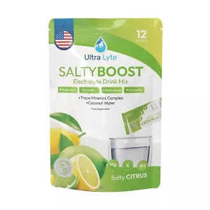 Ultra Lyte SaltyBoost Citrus Electrolyte Powder - 12 Sachets Hydration Drink - Picture 1 of 2