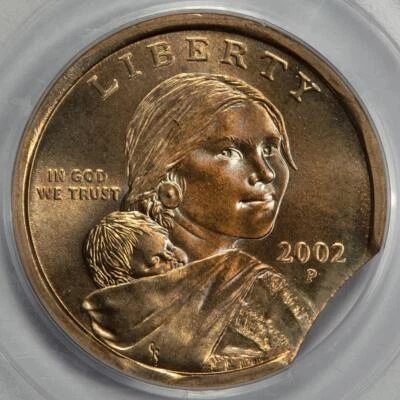 2002 PCGS MS66 8% Clipped Planchet Sacagawea Dollar Mint Error Rare Date - Image 1 of 4