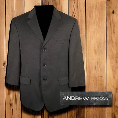 Andrew Fezza Sport Coat Blazer Mens 42S Brown Birdseye 3 Button Wool - Image 1 of 4