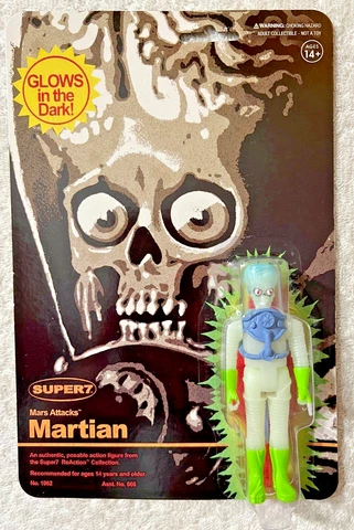 SUPER 7 MARTIAN MARS ATTACKS GLOW IN THE DARK REACTION FIGURE 2023  **NEW** Cover
