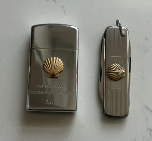 Vintage 1976 SHELL Gas Operation Office Advertising ZIPPO Lighter & LATAMA knife - Picture 1 of 11