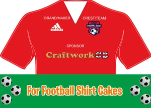 Camisa de fútbol Cake Topper - Marca de camisa, escudo de equipo y patrocinador si se selecciona - Imagen 1 de 5