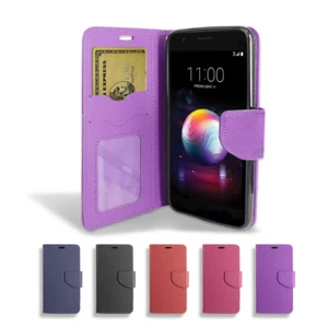 For LG K30 / X410 Leather Card Holder Slots Wallet Case Flip Folio Cover Pouch - Picture 1 of 15