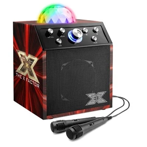 X Factor Kids Karaoke Machine Disco Toy Portable Bluetooth Speaker 2 Microphones - Picture 1 of 7