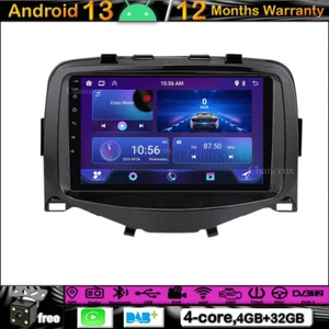 9"Android 13 Autoradio GPS Nav Carplay DABFor Toyota Aygo Peugeot 108 Citroen C1 - Picture 1 of 12