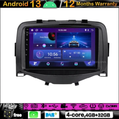 9"Android 13 Autoradio GPS Nav Carplay DABFor Toyota Aygo Peugeot 108 Citroen C1 - Bild 1 von 4