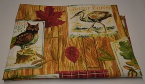 1 YARD cotton FALL RETREAT fabri-quilt #112-3002 woods forest animals cabin - Picture 1 of 9